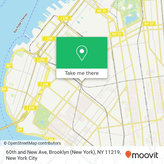 Mapa de 60th and New Ave, Brooklyn (New York), NY 11219