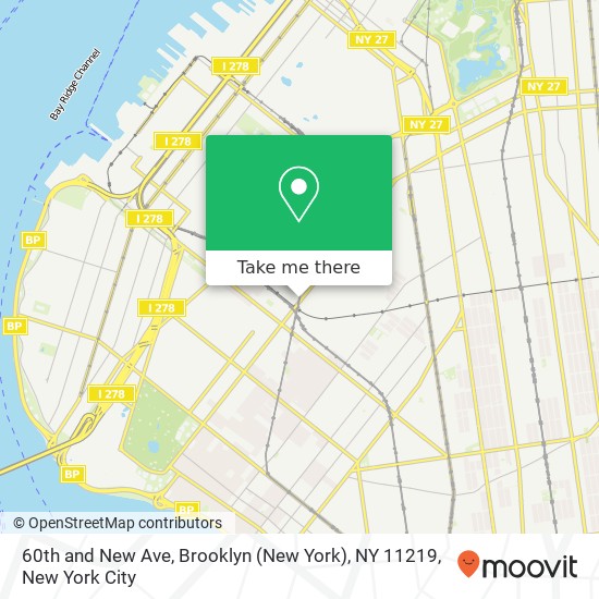 60th and New Ave, Brooklyn (New York), NY 11219 map