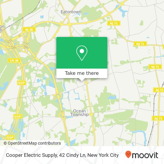 Mapa de Cooper Electric Supply, 42 Cindy Ln