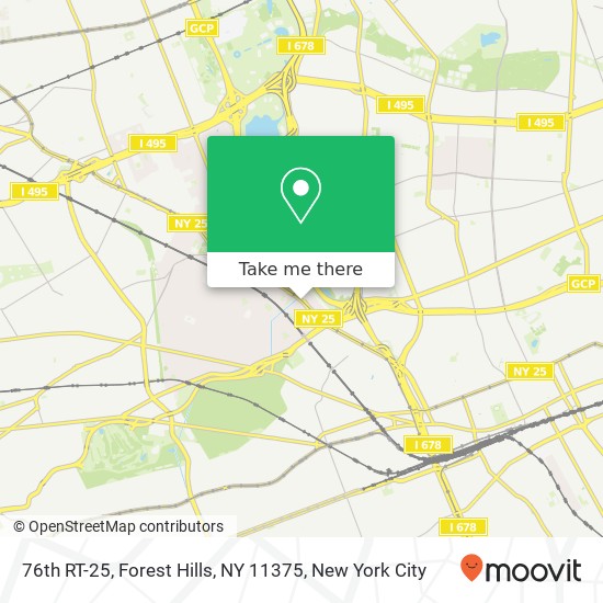 76th RT-25, Forest Hills, NY 11375 map