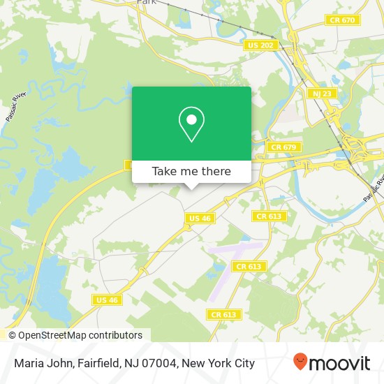 Mapa de Maria John, Fairfield, NJ 07004