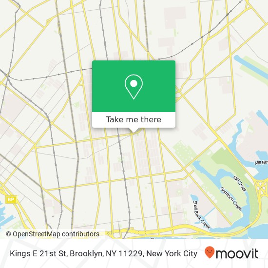 Mapa de Kings E 21st St, Brooklyn, NY 11229