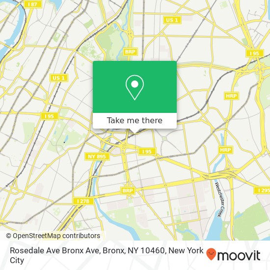 Rosedale Ave Bronx Ave, Bronx, NY 10460 map