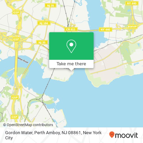 Mapa de Gordon Water, Perth Amboy, NJ 08861