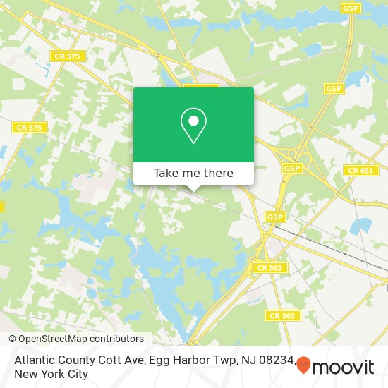 Atlantic County Cott Ave, Egg Harbor Twp, NJ 08234 map