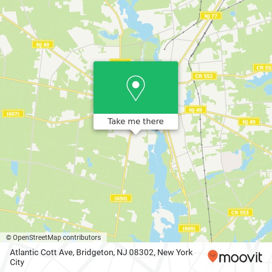 Mapa de Atlantic Cott Ave, Bridgeton, NJ 08302
