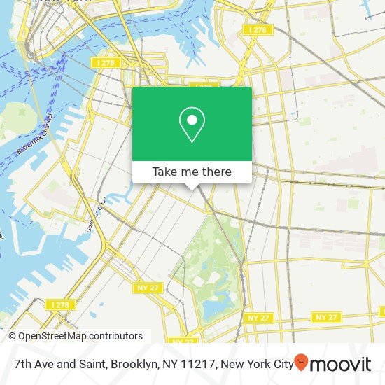 Mapa de 7th Ave and Saint, Brooklyn, NY 11217