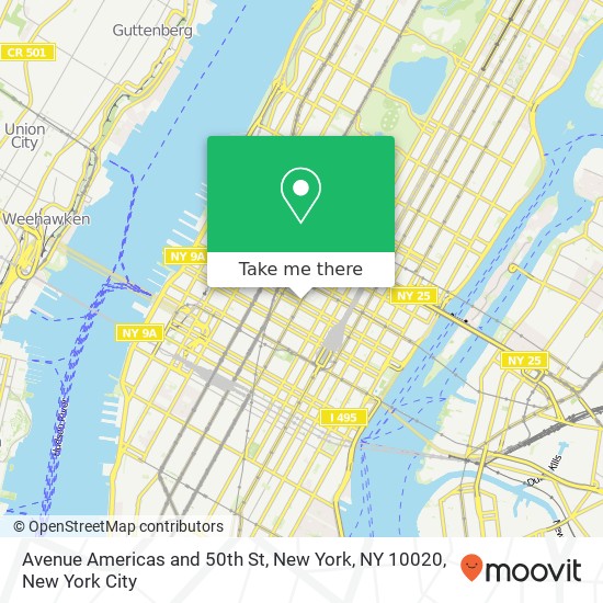 Mapa de Avenue Americas and 50th St, New York, NY 10020