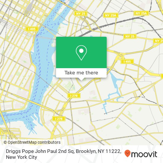 Mapa de Driggs Pope John Paul 2nd Sq, Brooklyn, NY 11222