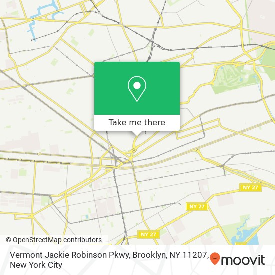 Mapa de Vermont Jackie Robinson Pkwy, Brooklyn, NY 11207
