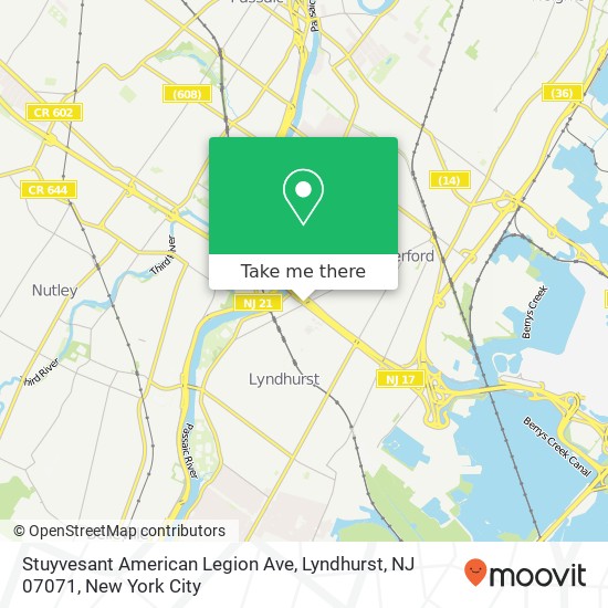 Mapa de Stuyvesant American Legion Ave, Lyndhurst, NJ 07071