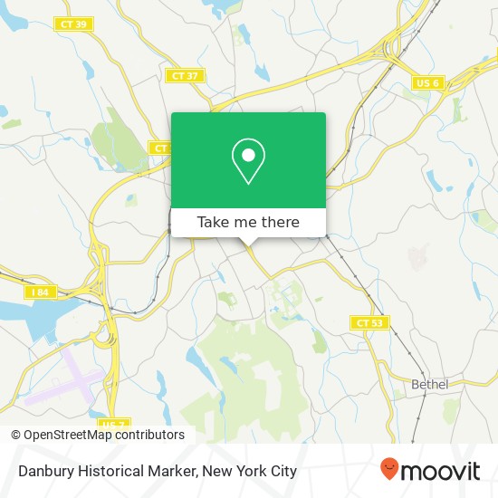 Danbury Historical Marker map