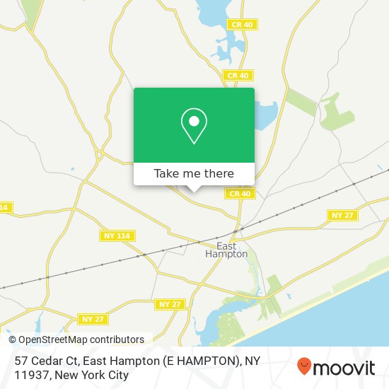 57 Cedar Ct, East Hampton (E HAMPTON), NY 11937 map