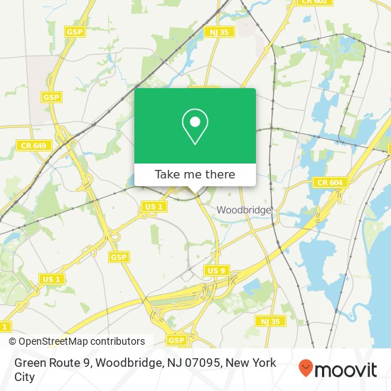 Mapa de Green Route 9, Woodbridge, NJ 07095