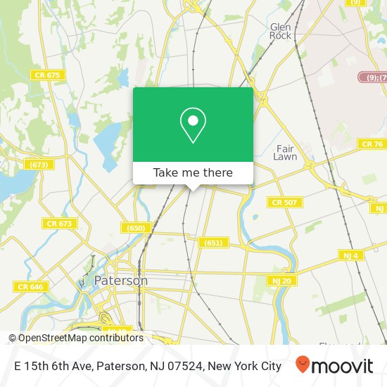 Mapa de E 15th 6th Ave, Paterson, NJ 07524