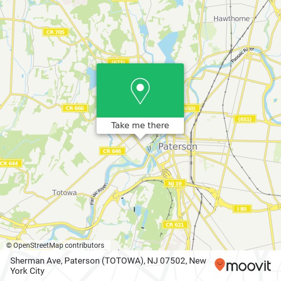 Sherman Ave, Paterson (TOTOWA), NJ 07502 map