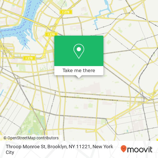 Mapa de Throop Monroe St, Brooklyn, NY 11221