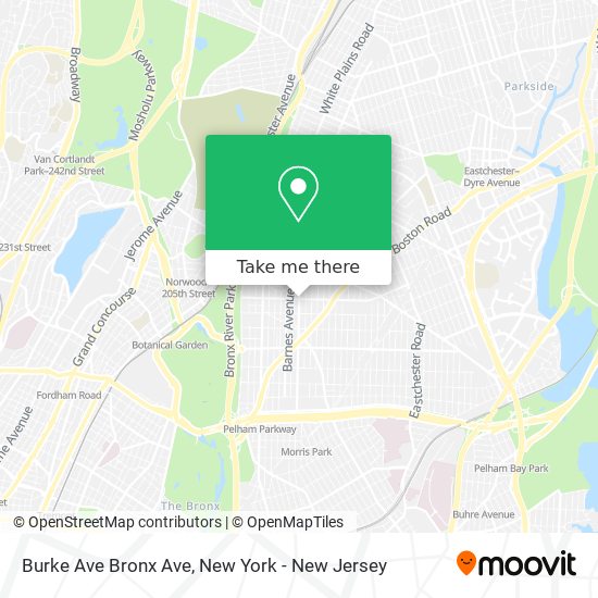 Mapa de Burke Ave Bronx Ave