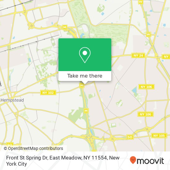 Mapa de Front St Spring Dr, East Meadow, NY 11554