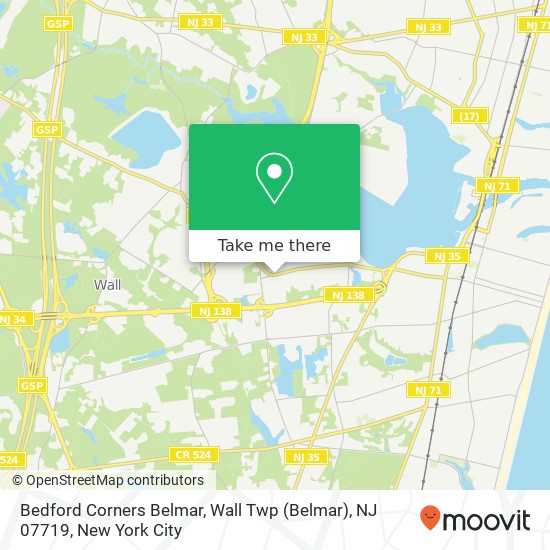 Mapa de Bedford Corners Belmar, Wall Twp (Belmar), NJ 07719