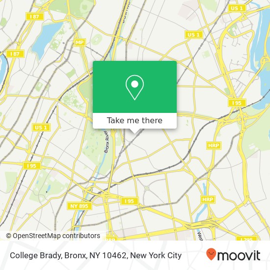 Mapa de College Brady, Bronx, NY 10462