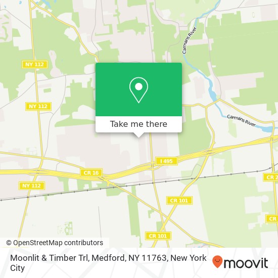 Mapa de Moonlit & Timber Trl, Medford, NY 11763