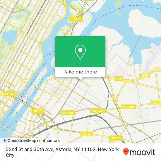 Mapa de 32nd St and 30th Ave, Astoria, NY 11102