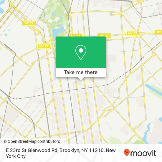 Mapa de E 23rd St Glenwood Rd, Brooklyn, NY 11210