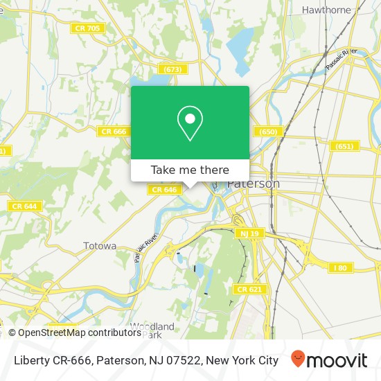 Mapa de Liberty CR-666, Paterson, NJ 07522