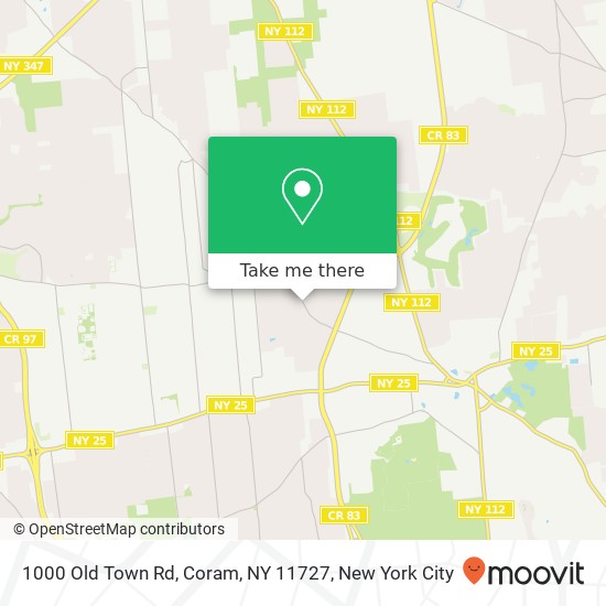 Mapa de 1000 Old Town Rd, Coram, NY 11727