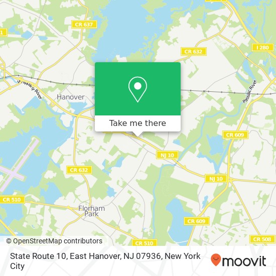 State Route 10, East Hanover, NJ 07936 map
