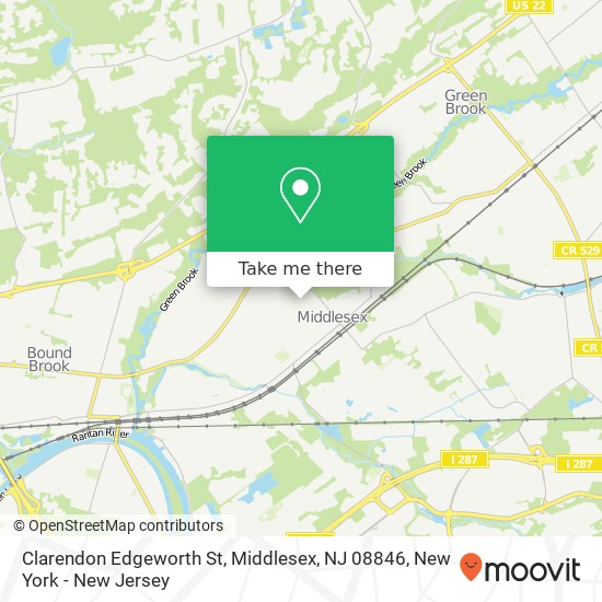 Mapa de Clarendon Edgeworth St, Middlesex, NJ 08846