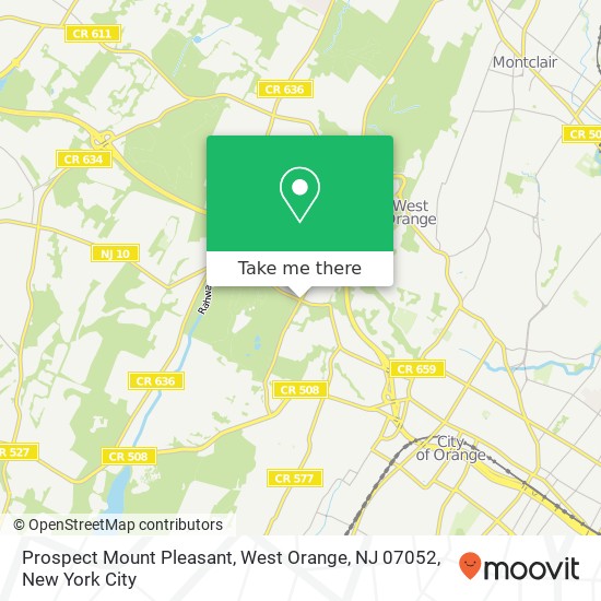 Mapa de Prospect Mount Pleasant, West Orange, NJ 07052