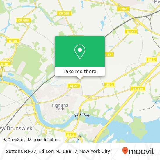 Suttons RT-27, Edison, NJ 08817 map