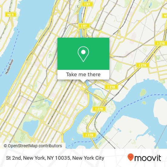 Mapa de St 2nd, New York, NY 10035