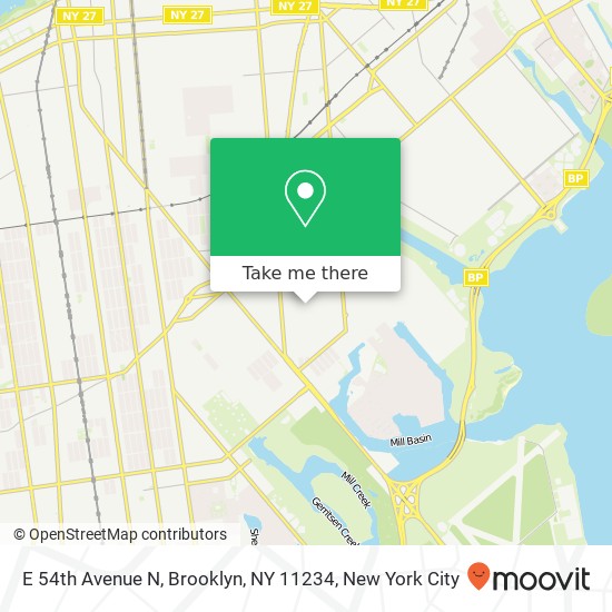 Mapa de E 54th Avenue N, Brooklyn, NY 11234