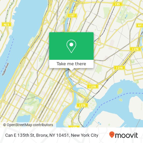 Can E 135th St, Bronx, NY 10451 map