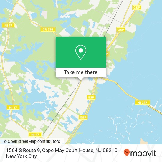 Mapa de 1564 S Route 9, Cape May Court House, NJ 08210