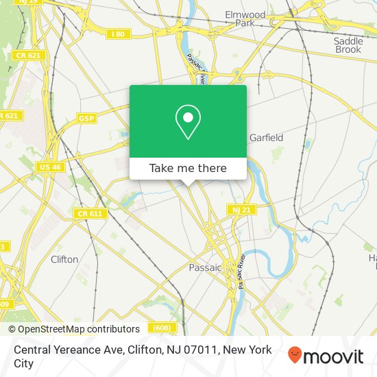 Central Yereance Ave, Clifton, NJ 07011 map