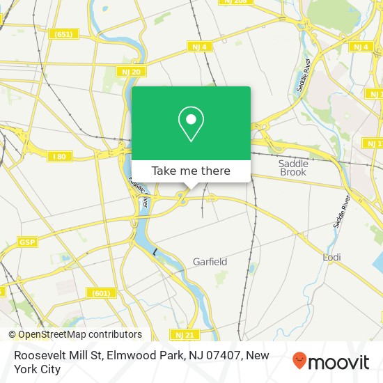 Roosevelt Mill St, Elmwood Park, NJ 07407 map
