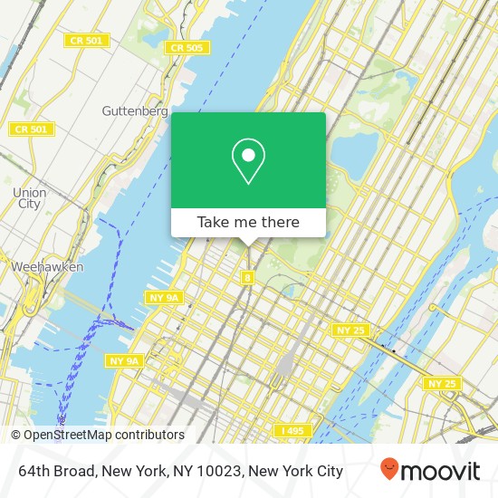 64th Broad, New York, NY 10023 map