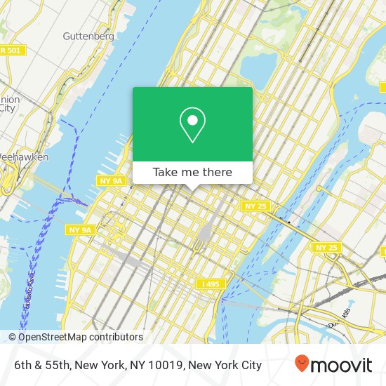 Mapa de 6th & 55th, New York, NY 10019