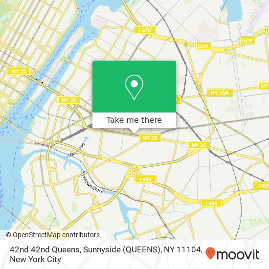 Mapa de 42nd 42nd Queens, Sunnyside (QUEENS), NY 11104