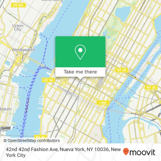 Mapa de 42nd 42nd Fashion Ave, Nueva York, NY 10036