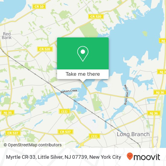 Mapa de Myrtle CR-33, Little Silver, NJ 07739