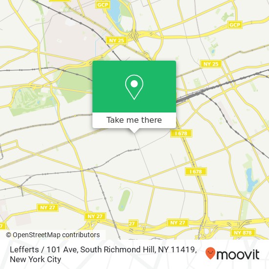 Mapa de Lefferts / 101 Ave, South Richmond Hill, NY 11419