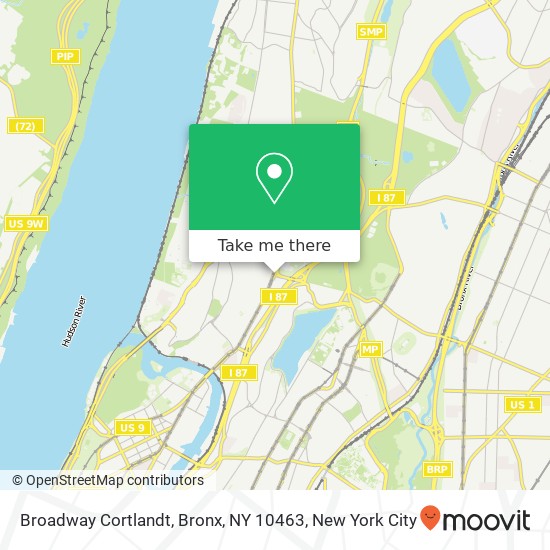 Mapa de Broadway Cortlandt, Bronx, NY 10463