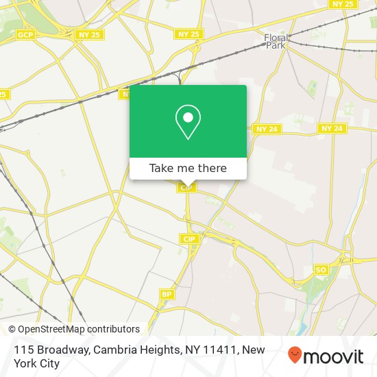 Mapa de 115 Broadway, Cambria Heights, NY 11411