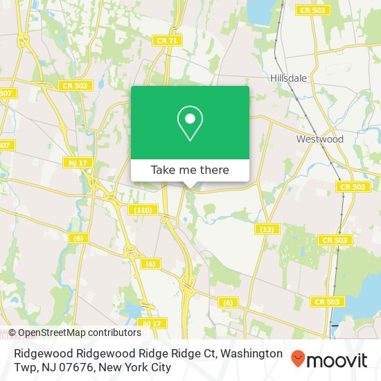 Mapa de Ridgewood Ridgewood Ridge Ridge Ct, Washington Twp, NJ 07676