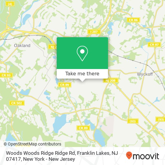 Woods Woods Ridge Ridge Rd, Franklin Lakes, NJ 07417 map